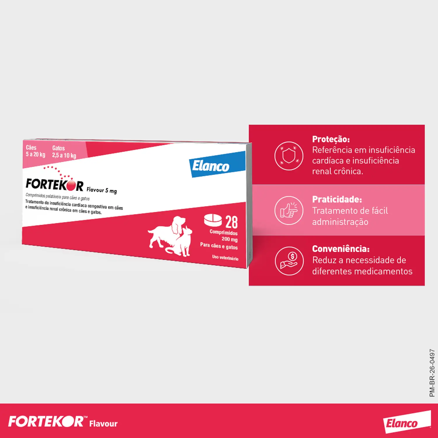 Fortekor Flavour 5 mg para Insuficiência Cardíaca Congestiva e Doença Renal Crônica
